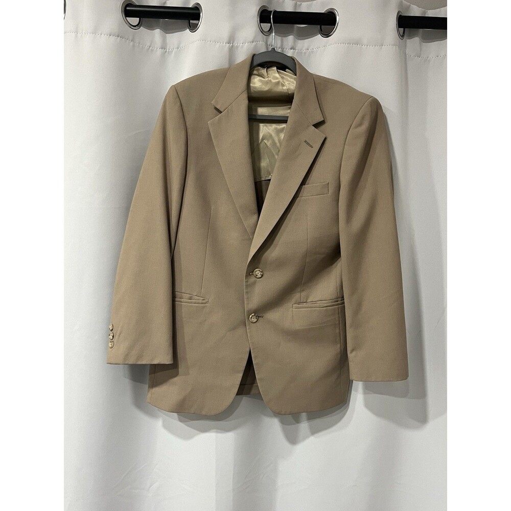 Vtg 70s Imperial Landrow Burdines Florida Tan WOOL Blazer Sport Coat 40R